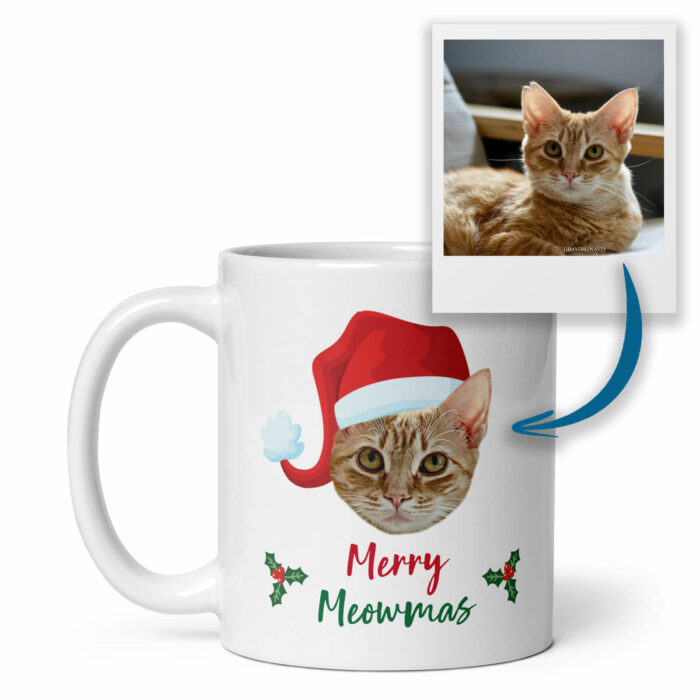 Personalized cat christmas mug