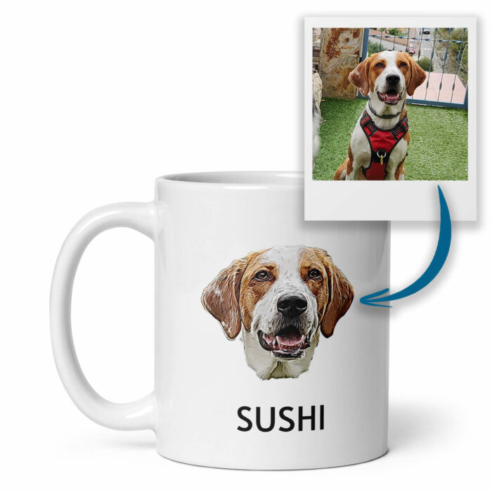 Personalized mug dog face