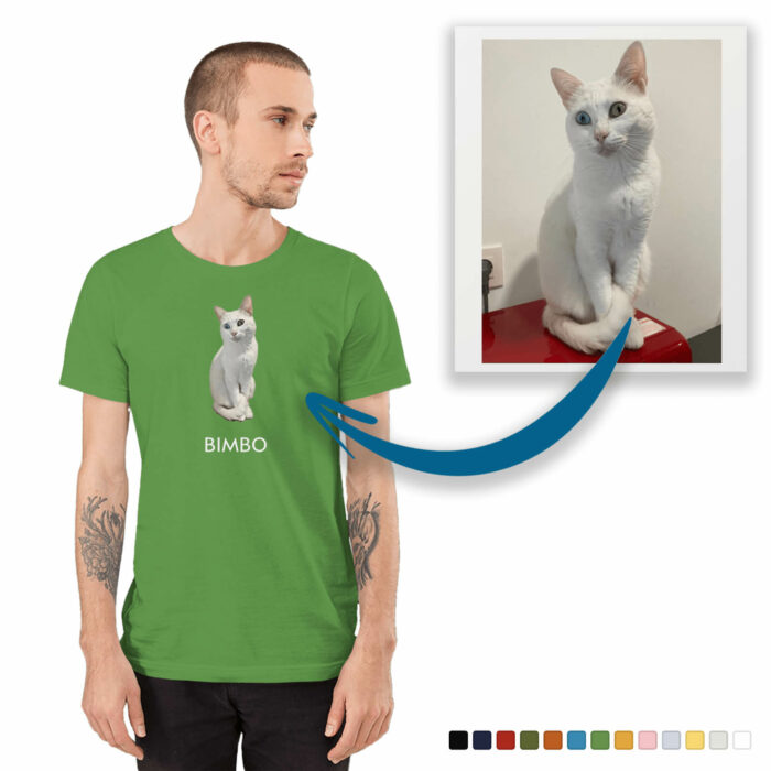 Personalized Cat T-shirt Green