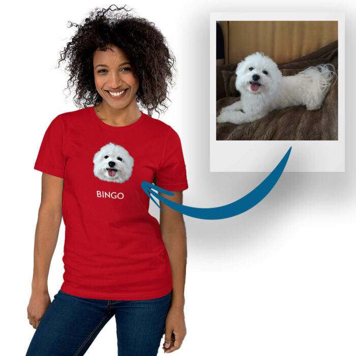 photo dog face painting t-shirt