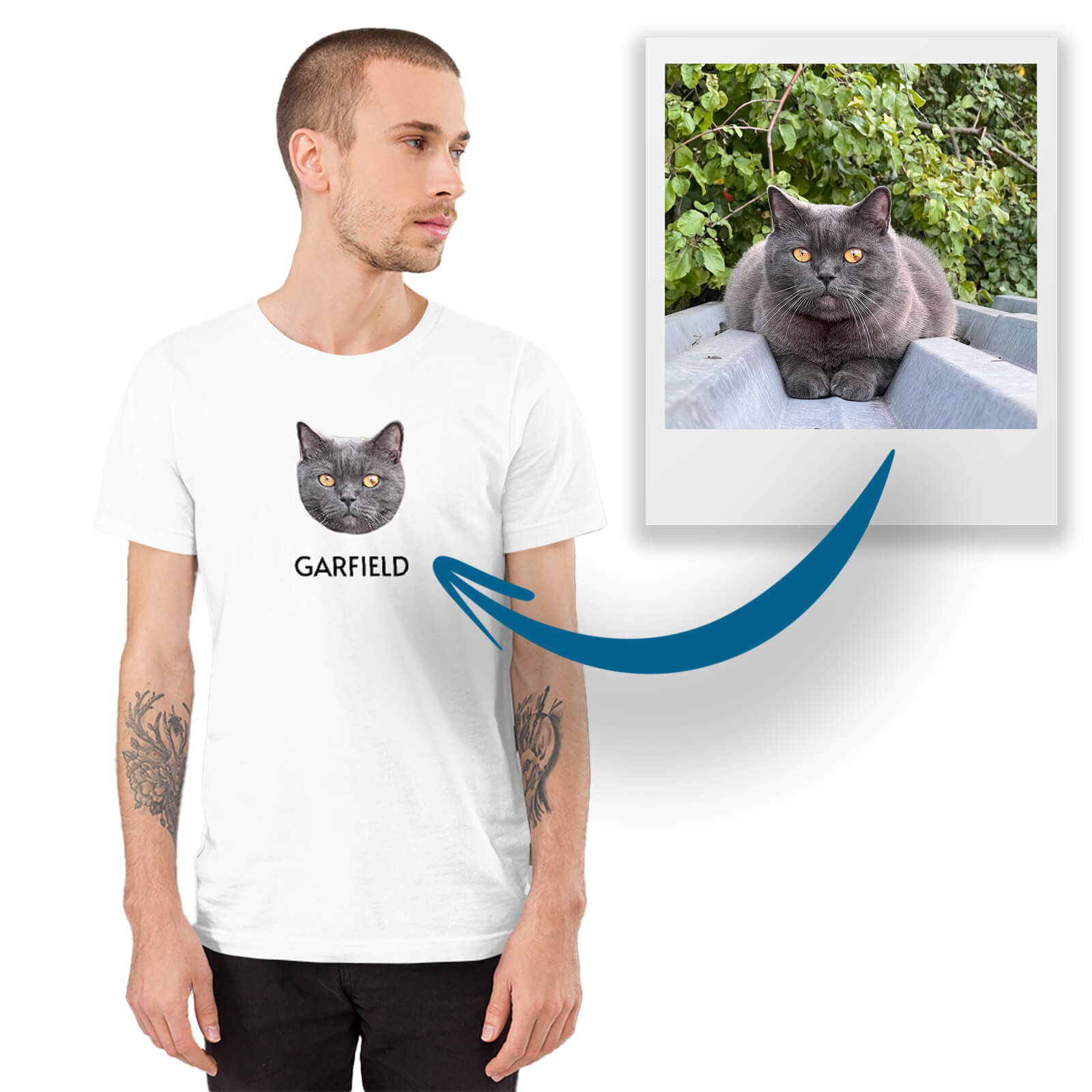 Cat photo to cat face t-shirt