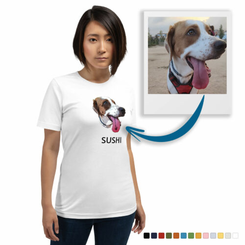 Personalized dog face t-shirt