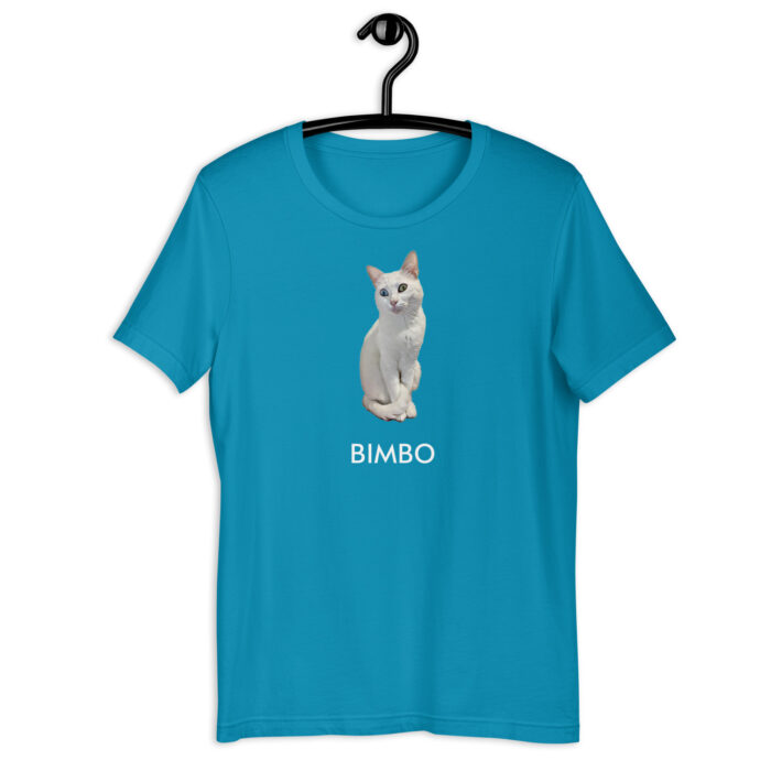 Blue personalized cat t-shirt