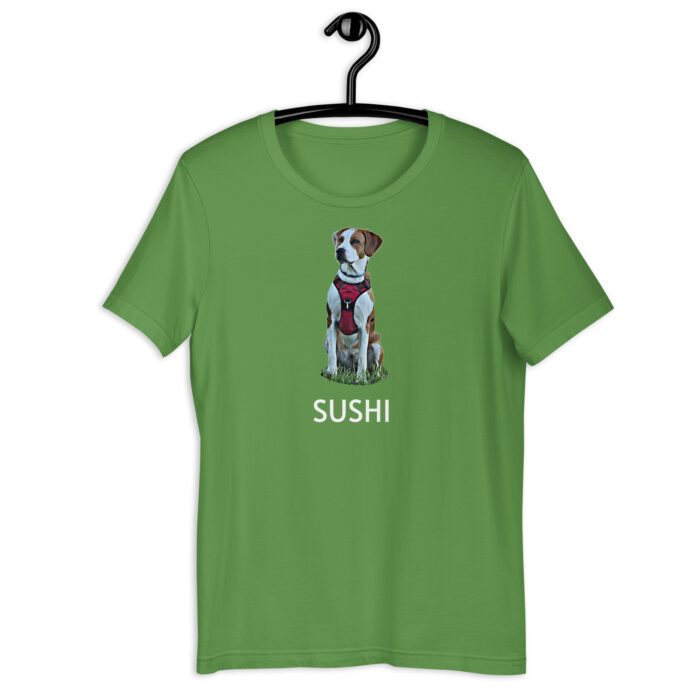 Green dog face t-shirt