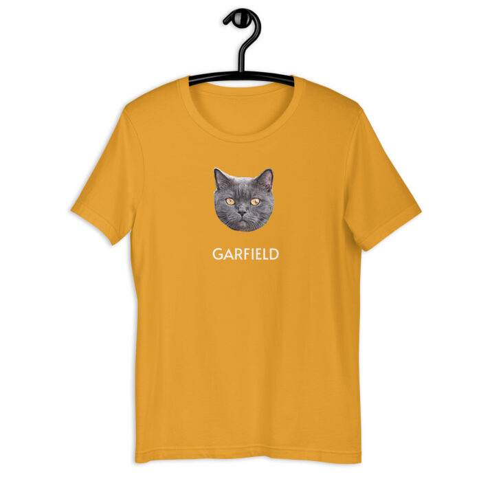 Personalized Cat Face T-shirt Mustard