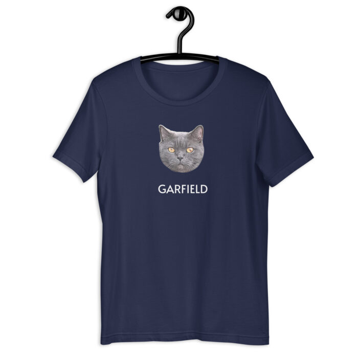 Personalized Cat Face T-shirt Navy