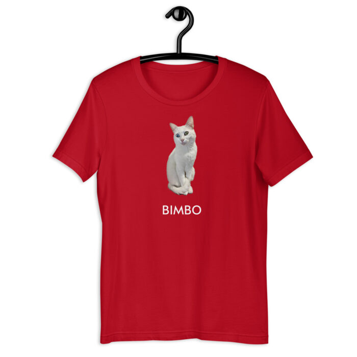 Red personalized cat t-shirt