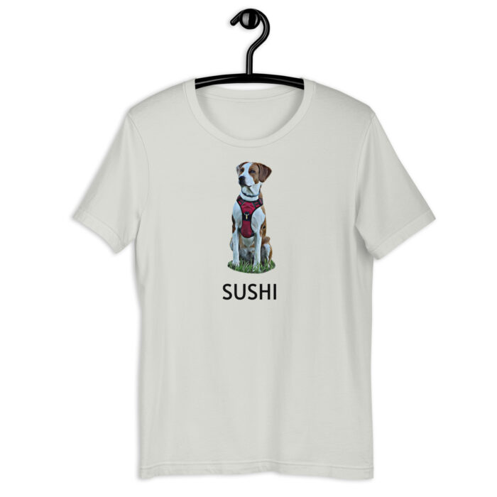 Silver dog face t-shirt