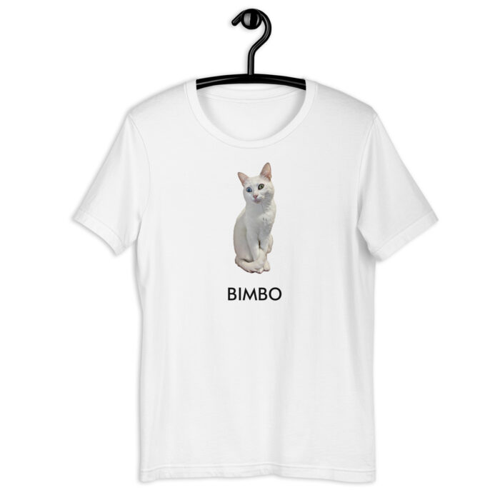 White personalized cat t-shirt