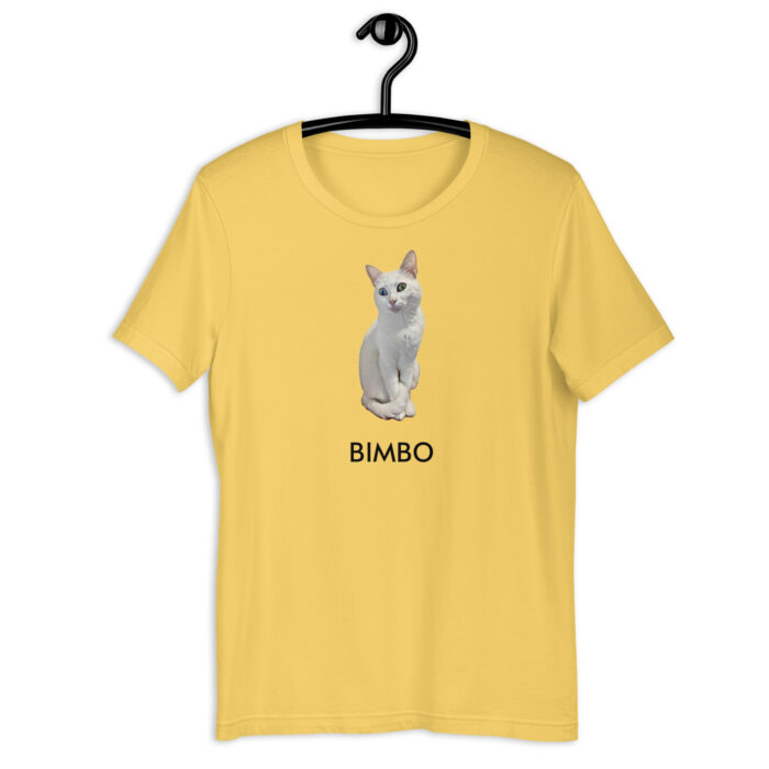 Yellow personalized cat t-shirt