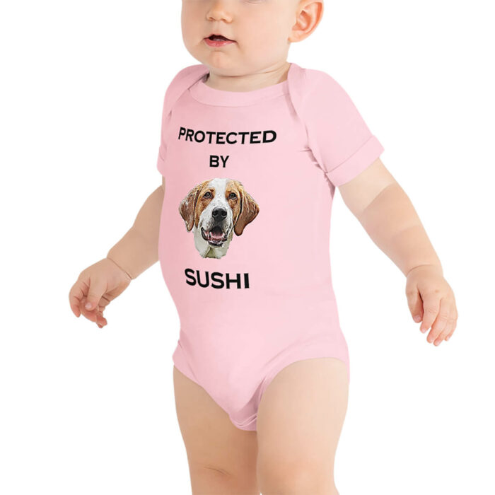 baby protected by pink personalized