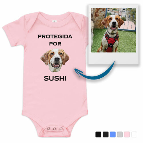 bebe protegida por rosa personalizado polaroid