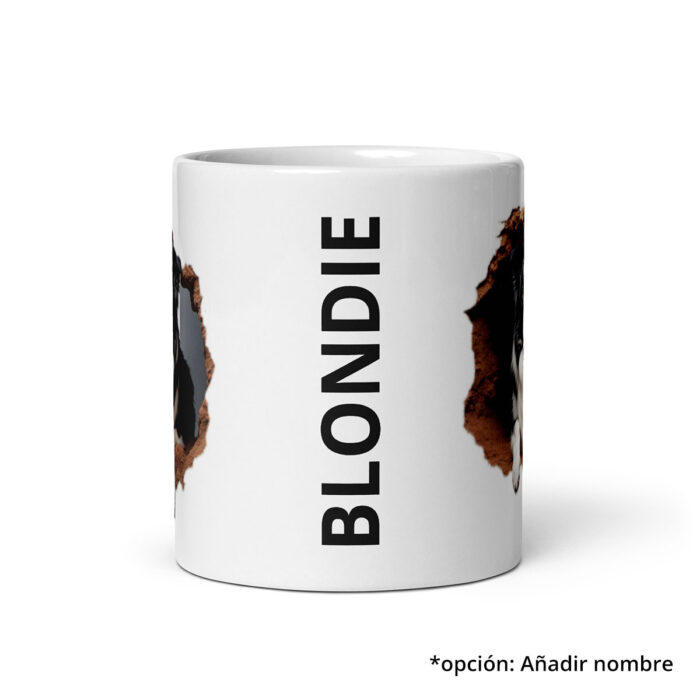 Border Collie breaking mug with name