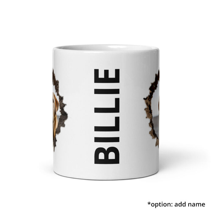 Labrador breaking mug with name