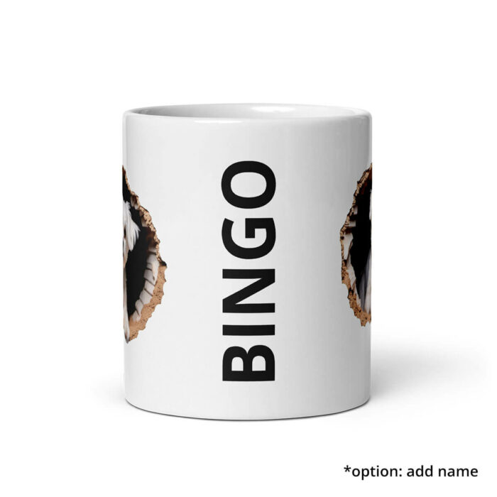 Maltese dog breaking mug, custom name