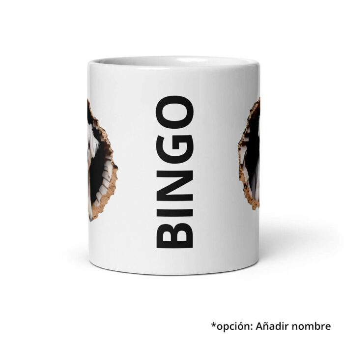 Taza rota por perro maltés, nombre personalizado