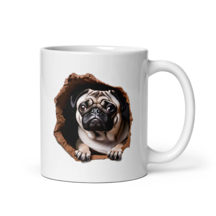 Pug breaking mug, right handle