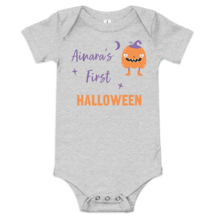 Babies first halloween body grey