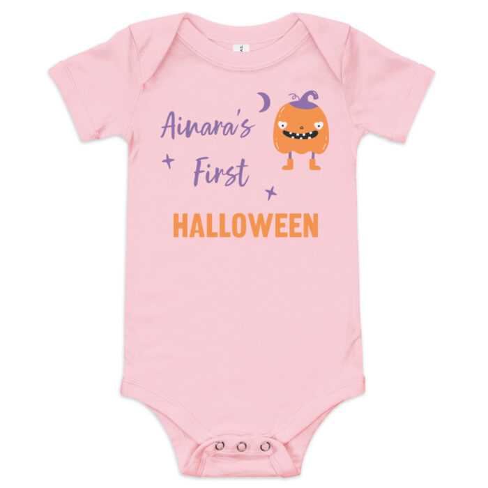 Babies first halloween body pink