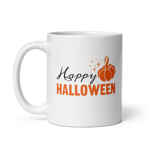 happy halloween mug - clean design - left handle