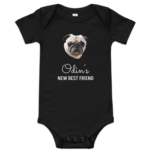 black baby bodysuit - dog my new best friend